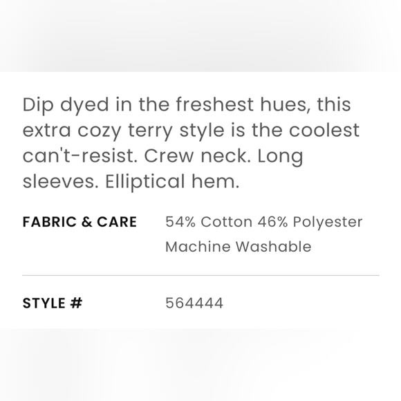 Lou & Grey Purple Pinky-Peach Dip Dye SOFT Pullover  Sweatshirt S - Picture 13 of 15